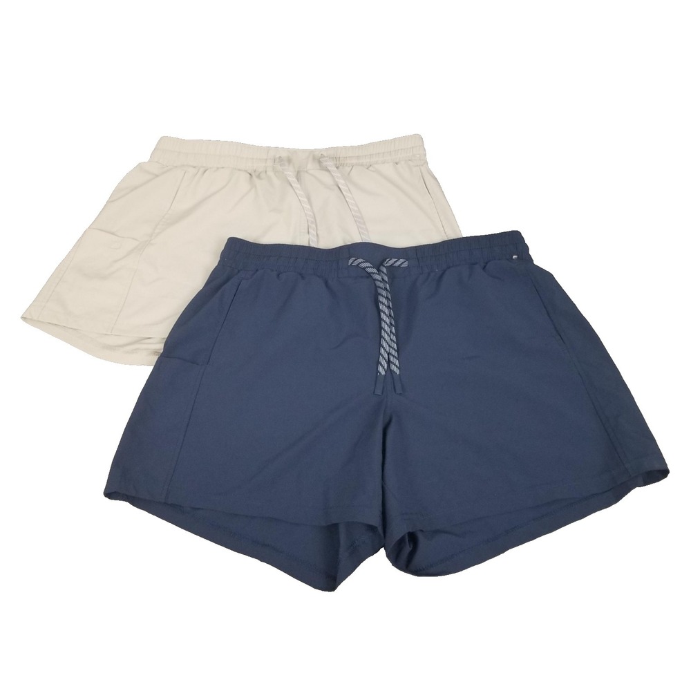 Pacific Trail Swim Shorts Mens‎ Large Blue Beige 2 Pack 5 Inseam Quick Dry Flex